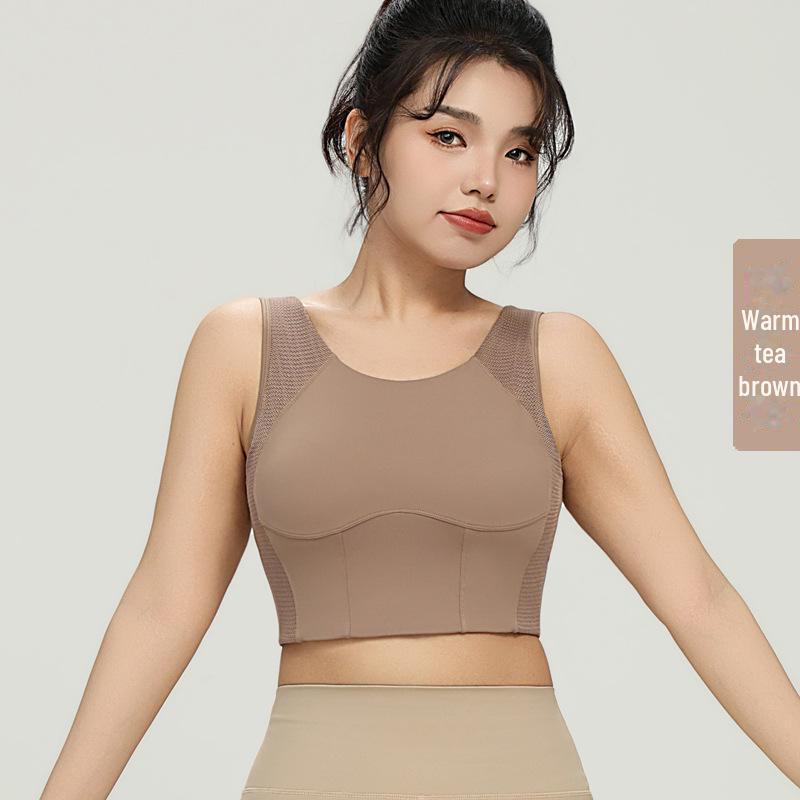 High-Strength One-Piece Sports Vest Bra: Large Size Yoga & Fitness Support