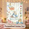 Custom Personalized Tapestry,Peter Rabbit Print Custom Name Text Wall Art Hanging for Bedroom