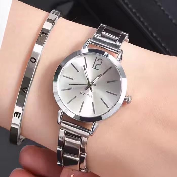 Ladies Watch Temperament Steel Belt Ladies Watch Watch Fashion Simple Trend Ladies Quartz Watch Bracelet Set