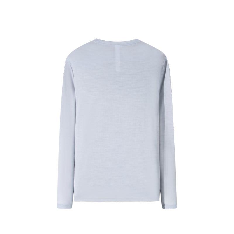 Anta Champion Outdoor Series Round Neck Solid Color Comfortable Breathable Versatile Long Sleeve T-Shirt Men Tops Sangma-Gray 152510415-1