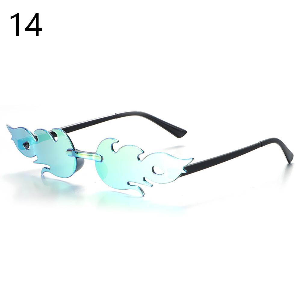 Novel Maple Leaf Shape Sunglasses for Women Metal Rimless Sun Glasses Retro Party Decorative Unique Street Catwalk Prom Eyewear