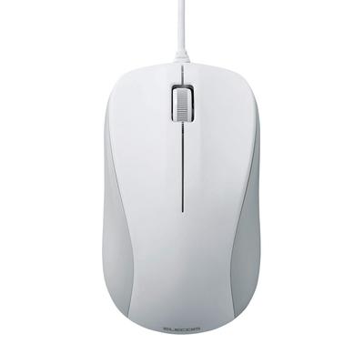 Mysz przewodowa ELECOM, średni rozmiar, 3 przyciski, laserowa USB, biała, zgodna z RoHS, M-S2ULWHRS
