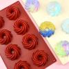 Forma de silicone para assar donuts Whirlwind, espiral circular, biscoito de chocolate, gelatina, cubo de gelo, decoração de bolo, sabonete, vela, presente