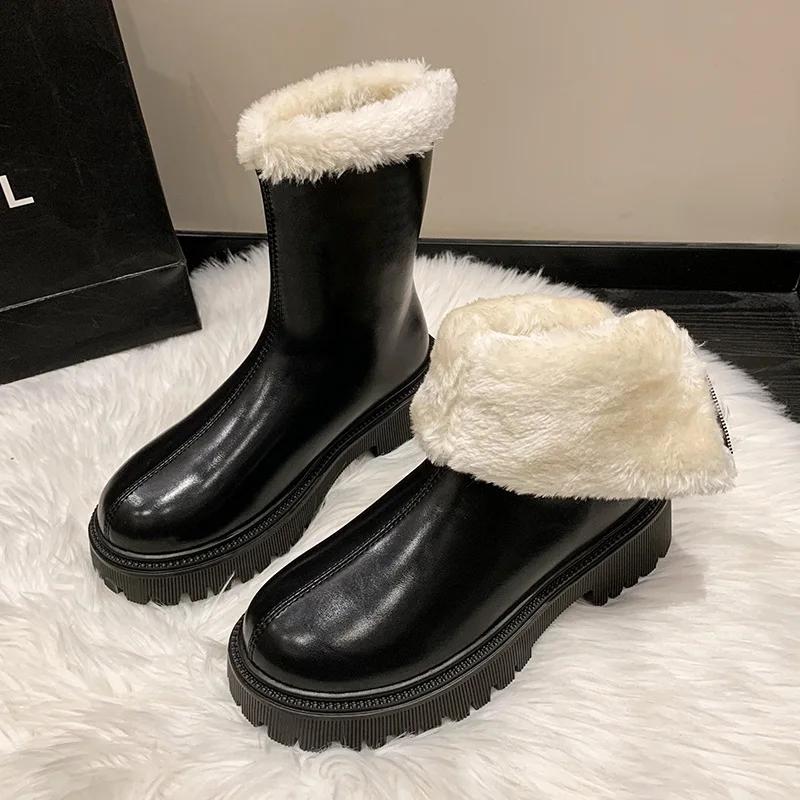 Thickened Thigh-high Boots for Women 2024 Autumn/Winter New Fashion Back Zipper Raw Edge Boots for Women