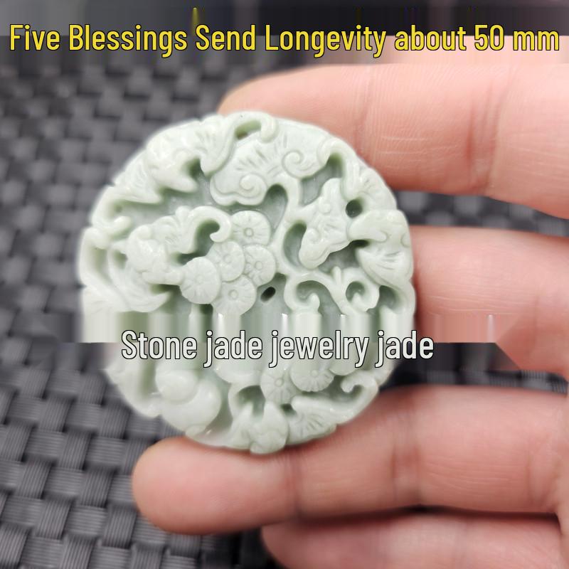 Emerald Green Guanyin Buddha Dragon Jade Pendant - Heart-Shaped Jade Stone for Car or Necklace