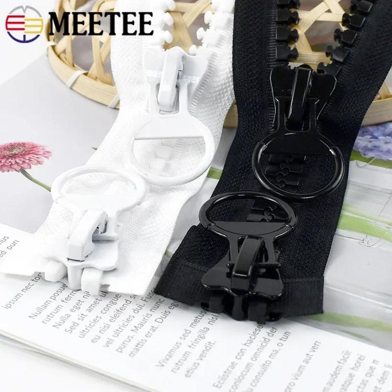 Meetee 75-150cm 20# Großer Schwarzer Harzreißverschluss Doppelschieber Offenendiger Reißverschluss Daunenjacke Mantel Zelt Reißverschlüsse Reparatur Nähzubehör