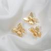 14K Gold-filled 3D Double-layer Butterfly Spacer Pendant for DIY Pearl Bracelet & Necklace Jewelry