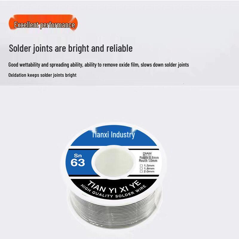 High-Purity No-Clean Rosin Core Solder Wire for Student and Household Repairs (0.8/1.0/2.0)