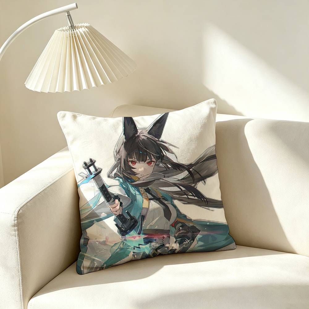 H-Hoshimi Miyabi Zenless Zone Zero Pillow Case Square Double-Sided Sofa Cushion Cover Bedroom Bedside Pillow