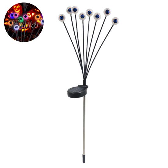 Halloween Jordspydlys Utendørs Solcelledrevet Spøkelsesøye Lys Skummel Demoneøyne Dekorasjon for Halloween Fest Gård Hage Dekor