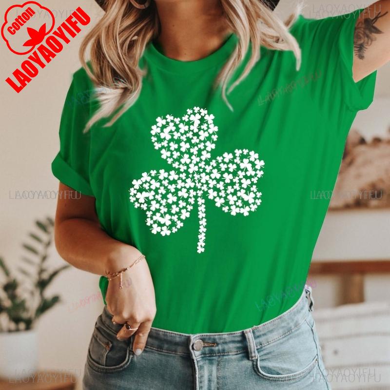 Irish Shirt St Patricks Day Shirt TShirt for Women St Patricks Shirt for Men Luck of The Irish Shamrock Leaf Outdoors Tops