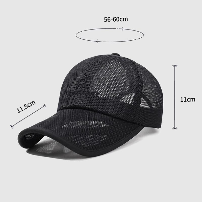 Breathable Summer Net Cap Middle-Aged Men's Baseball Cap Hollow Brim Cap Outdoor Fishing Cap Mesh Sun Hat