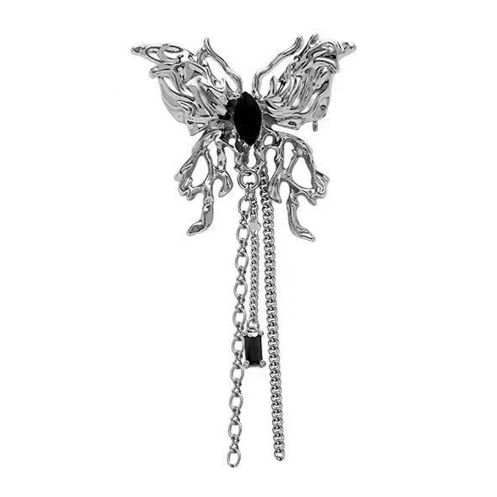 Unique Flowing Fringe Butterfly Pin Stylish Metal Brooch For Dresses Coats Scarves Decoration Gift For Fashion Lovers