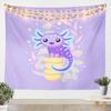 Cute Cartoon Axolotl Tapestry Seaweed Wall Blanket Tapestries Marine Life Wall Hanging for Kids Teens Girls Boys Room Home Decor