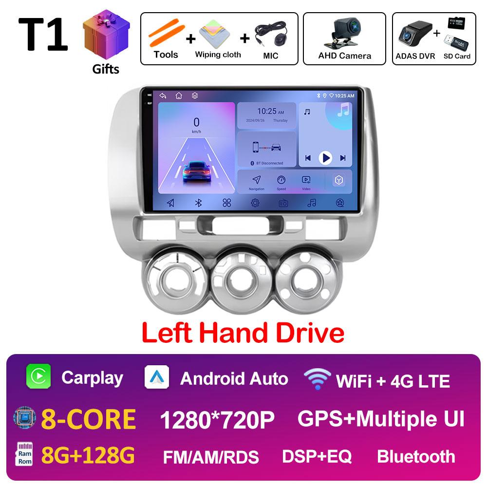 Left Hand Drive Car Video Player For Honda Fit Jazz City 2002 2003 2004 2005 2006 2007 GPS Navi Bluetooth Autoradio Accessories
