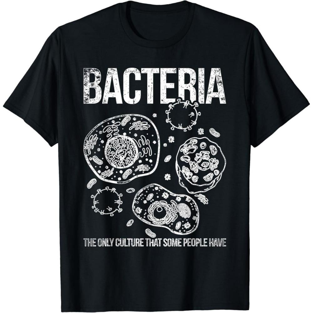 Wissenschafts-Humor Bakterienliebhaber Unisex Baumwoll-T-Shirt Sommer Freizeit Kurzarm Mikrobiologie Geschenk Unisex Design Kleidung Biologe Oberteile