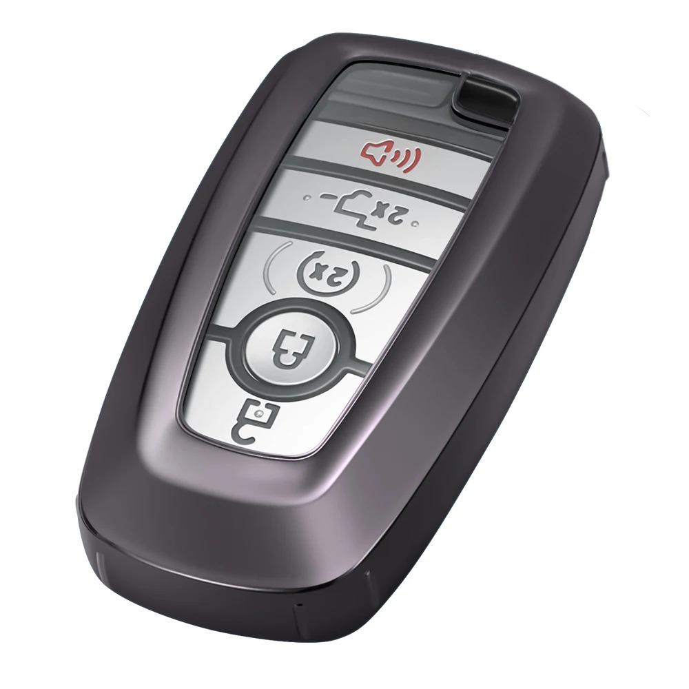 Key Fob Silicone TPU Cover Protective Case Fits for Ford F150 Edge Mustang Fusion Ecosport Explorer Expedition 5 Button