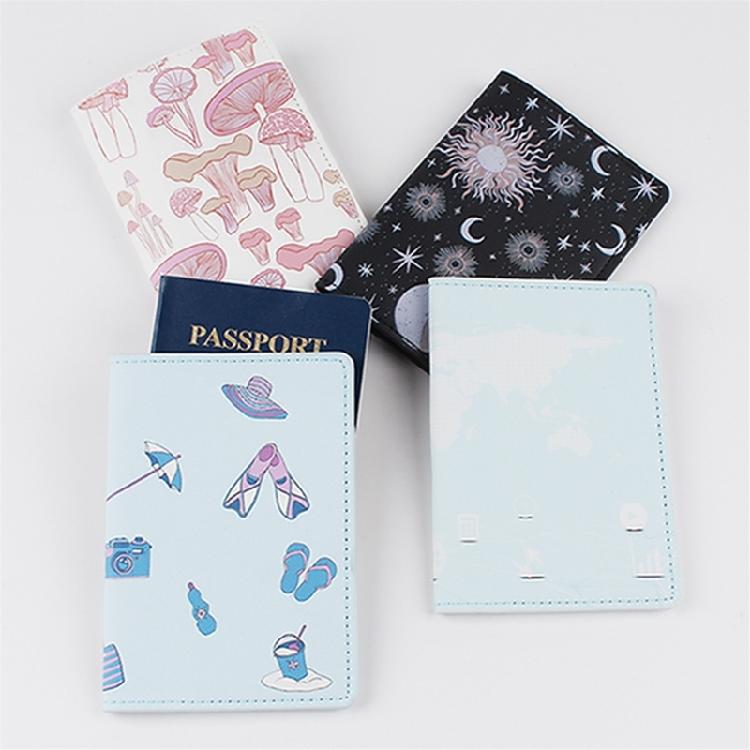 Passport Cover Case Ticket Storage Pocket Card Holder Printed Passport Holder