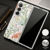 Vintage Strawberry Flower Print Case For Samsung Z Fold 8 Ultra 7 6 5 Luxury Plating Leather Skin Hard Phone Cover For Galaxy Z Fold8 Fold7 Fold6