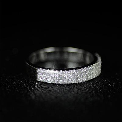 Huitan Delicate Women Wedding Band Ring Shiny Crystal Cubic Zircon Micro Paved Trendy Female Engagement Rings Girl Gift Sale