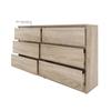 ASTER T6 - Cassettiera camera da letto/ufficio/soggiorno 138x40x77 / 6 cassetti - Mobile contenitore moderno Comodino Stile Scandinavo - Dressing