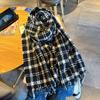 Premium Atmosphere Cross Grid Scarf Winter Versatile Warm Student Scarf British Street Style Scarf