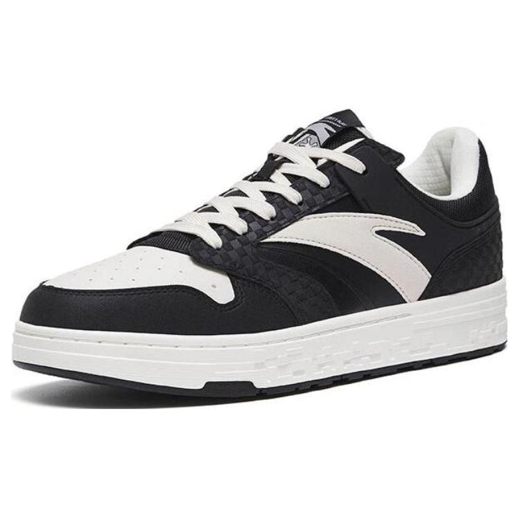Anta Abrasion Resistant Lightweight Low top Skateboard Shoes Men's Black White 112318051-1