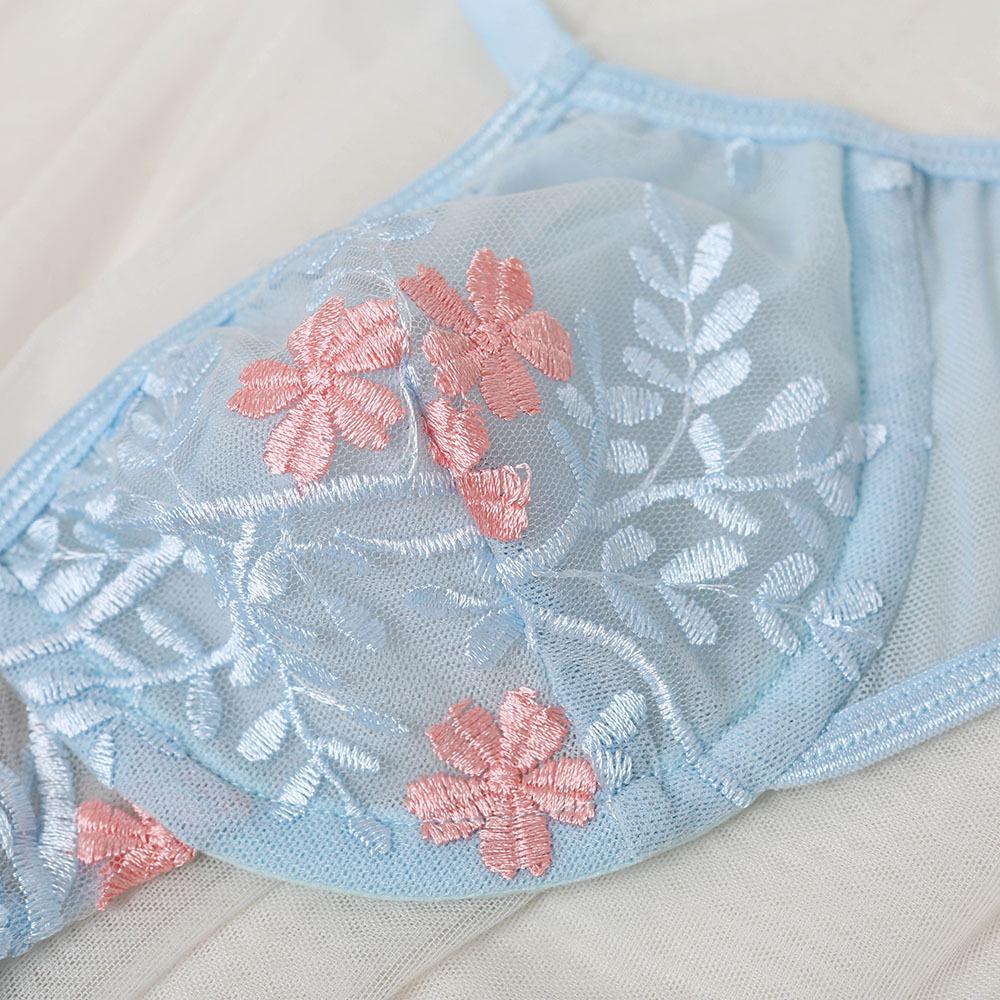 New September European & American Sexy Mesh Transparent Printed Lingerie Set - Two-Piece