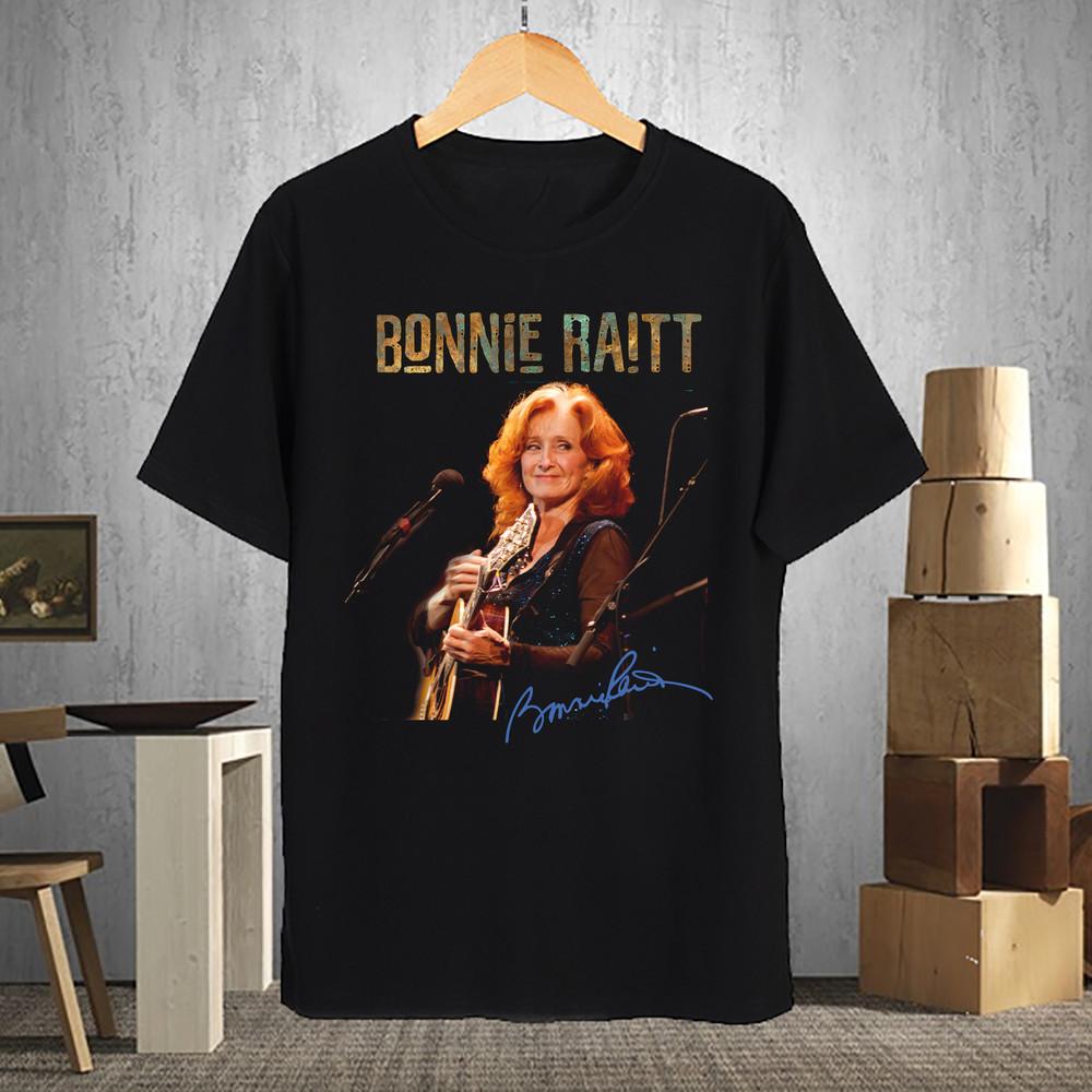 New Bonnie Raitt Siganture Shirt Black All Size Unisex Tee Men Unisex T-Shirt XL