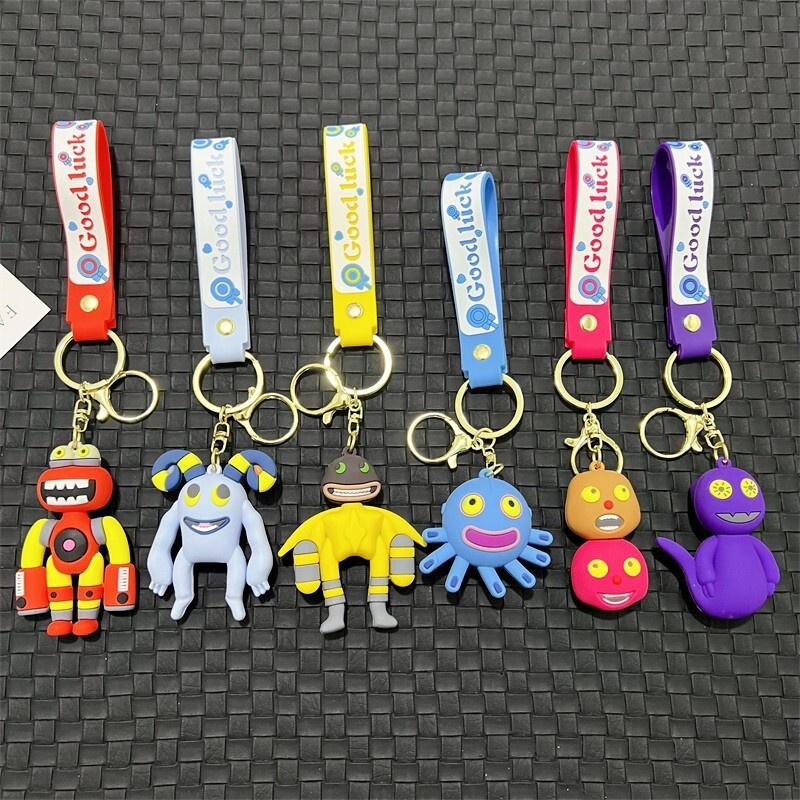 Singing My Monsters Keychain Cartoon Design Pvc Material Bag Accessory Kids Gift