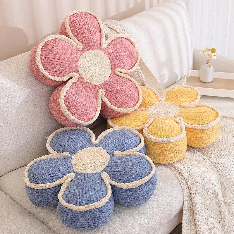 Soft Stuffed Flower Extra Thick Cushion Girly Room Decor Pillow Lifelike Sunflower Plush Toys Baby Kids Birthday Gift 50/65cm