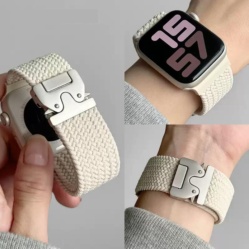 Braided Solo Loop Strap For Apple Watch Ultra 2 band 49mm 44mm 45mm 46mm 40mm 41mm 42mm Bracelet iWatch Series 10 9 SE 8 7 6 5 4