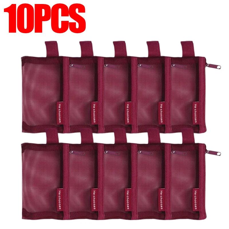 1/10PCS Nylon Mesh Zipper Bags Money Purse Earphone Data Cable ID Credit Card Holder Mini Storage Bag Traveling Organizer Pouch
