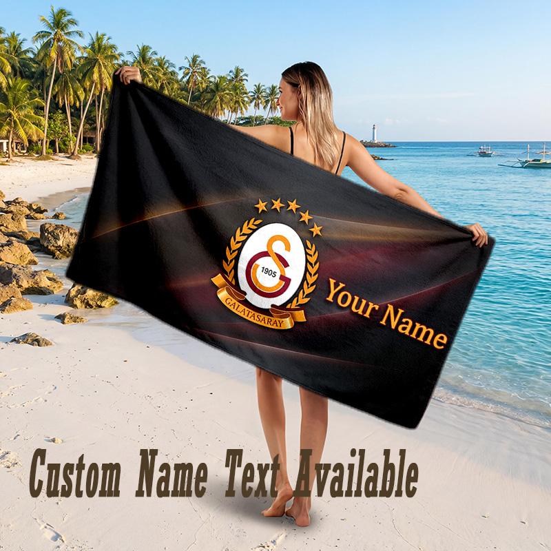 Galatasaray FC Design Beach Towel Custom Text Large Towel for Beach Vacation