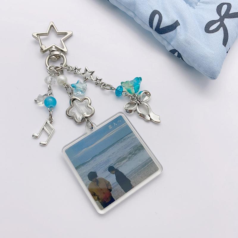 

Y2K Lovers Lamp Inspired Keychain Trendy Acrylic Album Keyring Bag Pendant Couple Key Holder Camera Hanging Decoration