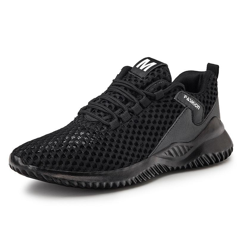2022 Spring and Summer New Men's Large Size Hollow Mesh Sports Tide Shoes Breathable Non-slip Wearable Running Shoes
