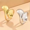 Bague Ouverte Minimaliste Design Goutte d'Eau Asymétrique - Acier Inoxydable Luxe