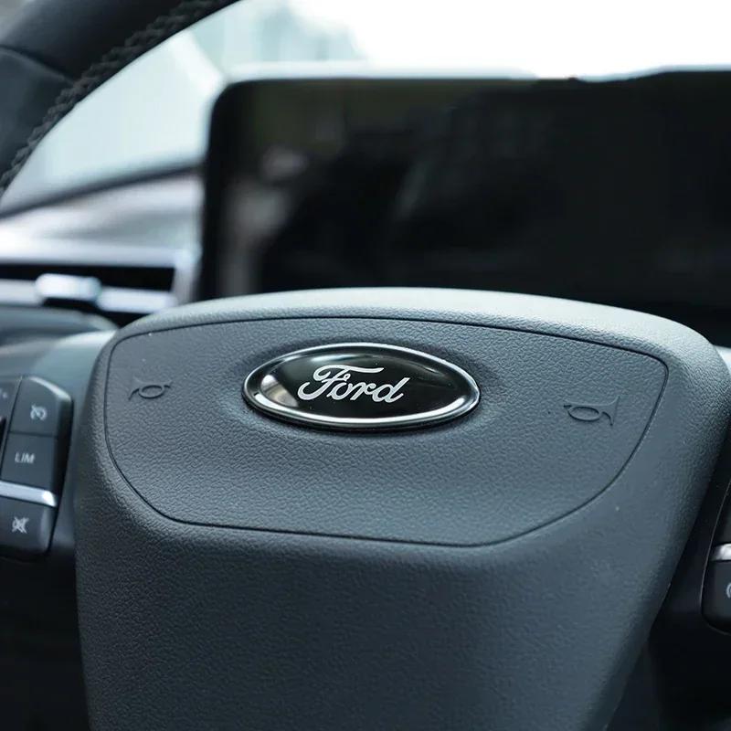 AAANF1 Car Steering Wheel Center Cover Sticker Decal For Ford Kuga Fiesta ST Line Focus Mustang Escape Ranger MK3 Mondeo MK2 Transit