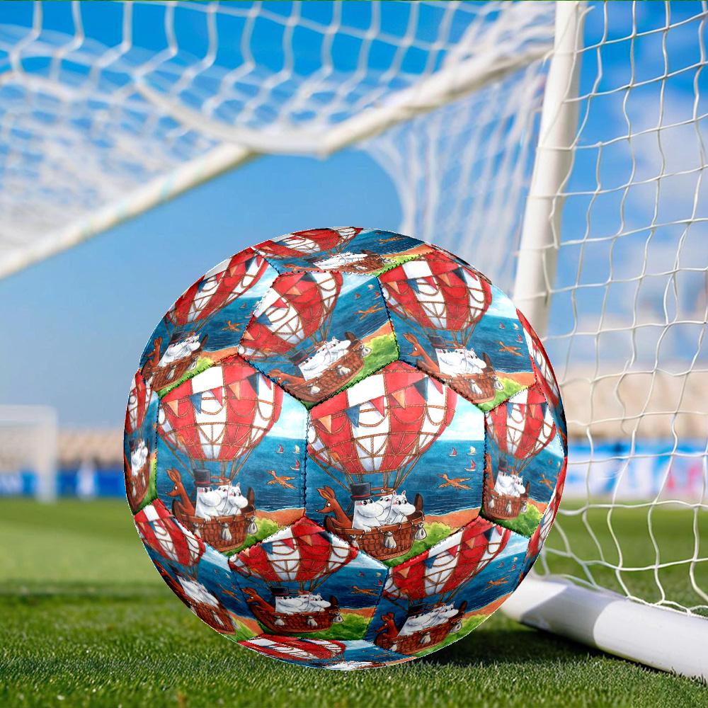 White Hippo Fishing Adventure Size 5 Soccer Balls, Anti-Slip, Protective Football, Outdoor Sport, Practice Games, Birthdays Gift Suitable for Fan