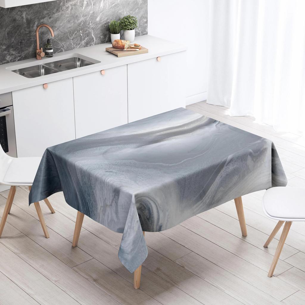 Marble Pattern Tablecloth Stain Resistant Waterproof Dining Table Home Decor Rectangular Kitchen Fireplace Countertop