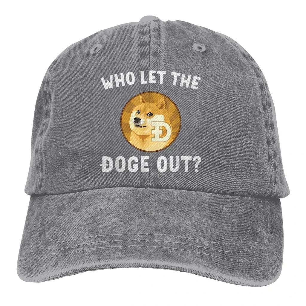 Who Let The Out Baseball Cap Men Doge Dogecoin Skyrocketing Bitcoin Digital Currency Caps colors Women Summer Snapback Caps