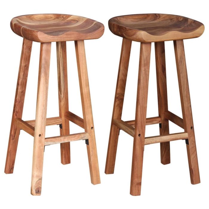 VidaXL Lot de 2 Tabourets de Bar, Chaise de Pub, Siège de Bistrot, Meuble de Salle à Manger Cuisine Salon Maison Intérieur, 244247