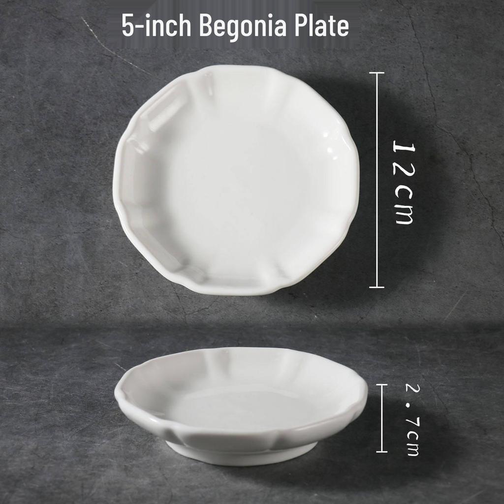 Pure White Ceramic Seasoning Dish for Soy Sauce and Vinegar - Ideal for Creative Hotel or Restaurant Use