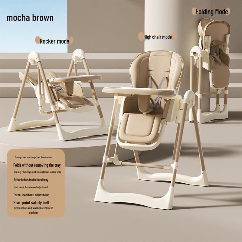 Multifunctional Foldable Baby High Chair - Portable Infant Dining Seat