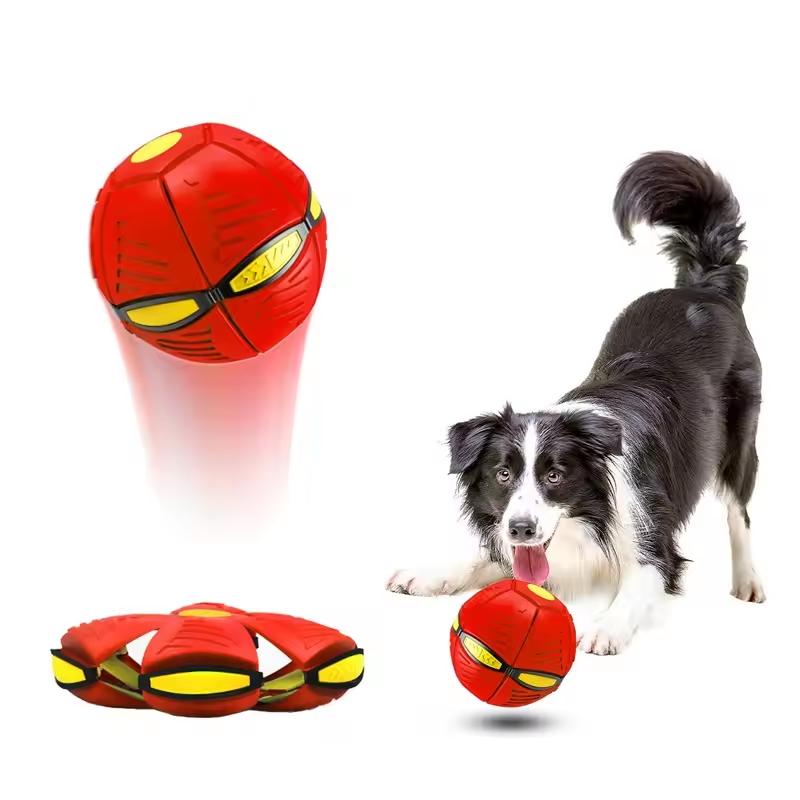 Durable Elastic Flying Saucer Bouncing Ball Dog Toy for Outdoor Activities And Exercise Fun Pet Playtime