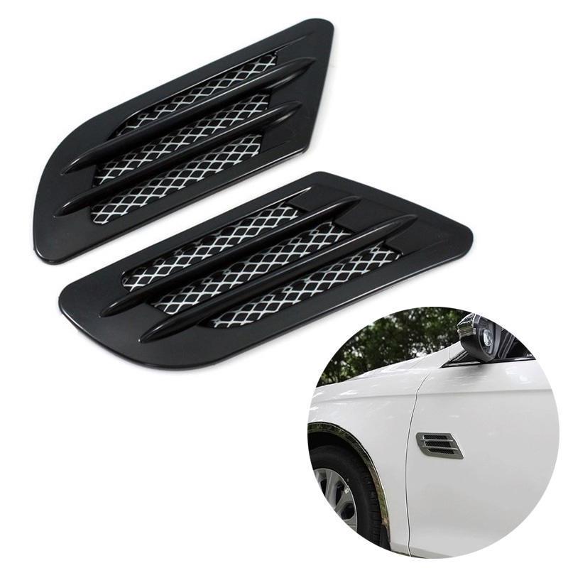 ABS plaqu/é 2 x Sticker 3D universel pour coffre de voiture ventilation Fender a/ération filet porte d/écalco voiture autocollant DIY simulation voiture requin branchies sortie doux