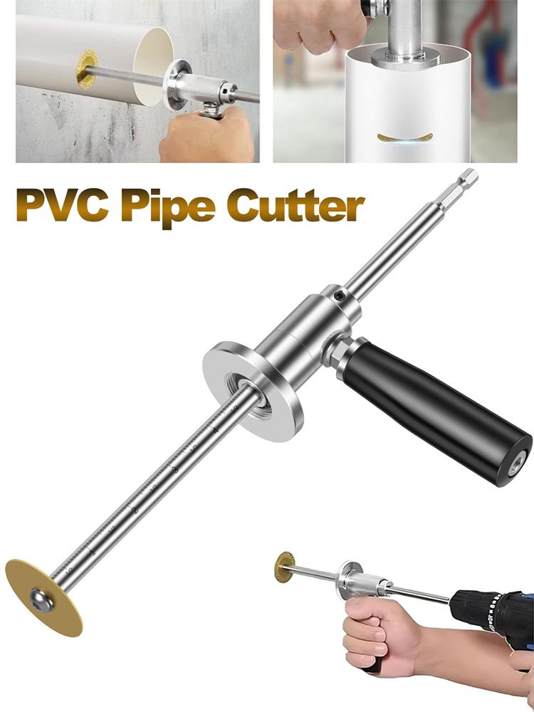 Invändig PVC-rörskärare med diamantkornskärskiva och handtag för 1-1/2 tum till 8 tum Schema 40 PVC-rör för slagborr