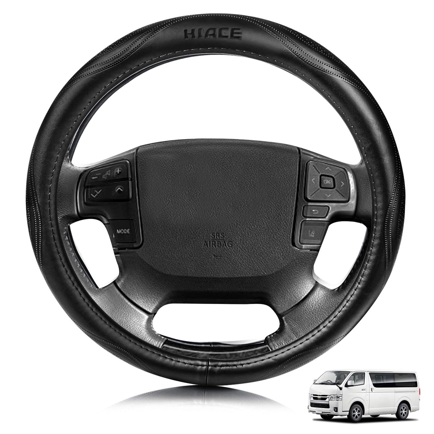 

Премиальная оплетка руля из натуральной кожи ElitingCar для Toyota Hiace 200 серии и стильный дизайн с 3D-элементами, улучшающее старение автомобиля чёрный