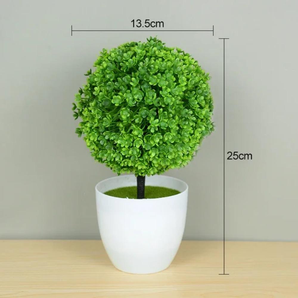 Plante Artificiale la Ghiveci Bonsai Verde Copac Mic Plante Iarbă Ghiveci Ornament Flori Artificiale pentru Decor Grădină Nuntă Petrecere Iederă