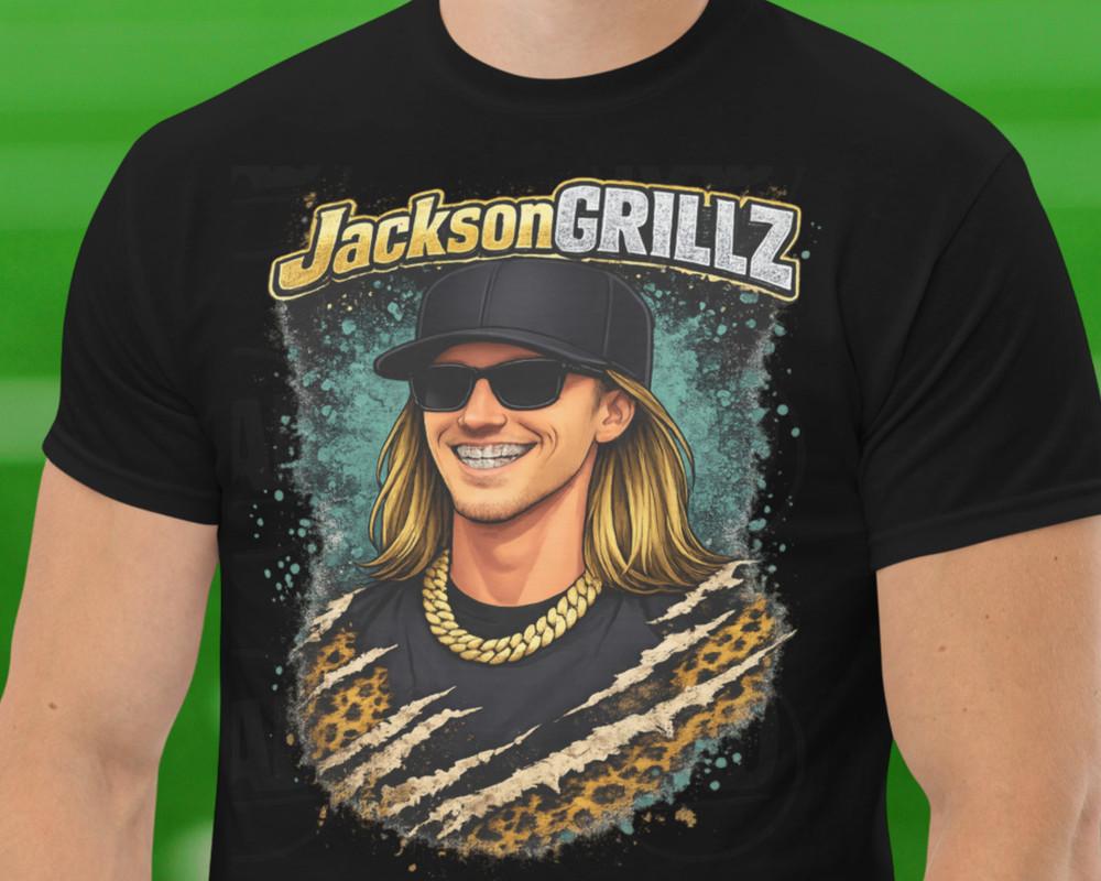 Смешная футболка Тревора Лоуренса GRILLZ Футбол Джексонвилла JacksonGRILLZ Унисекс Футболка XL